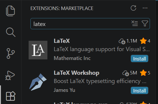 VSCode Install LaTeX Workshop