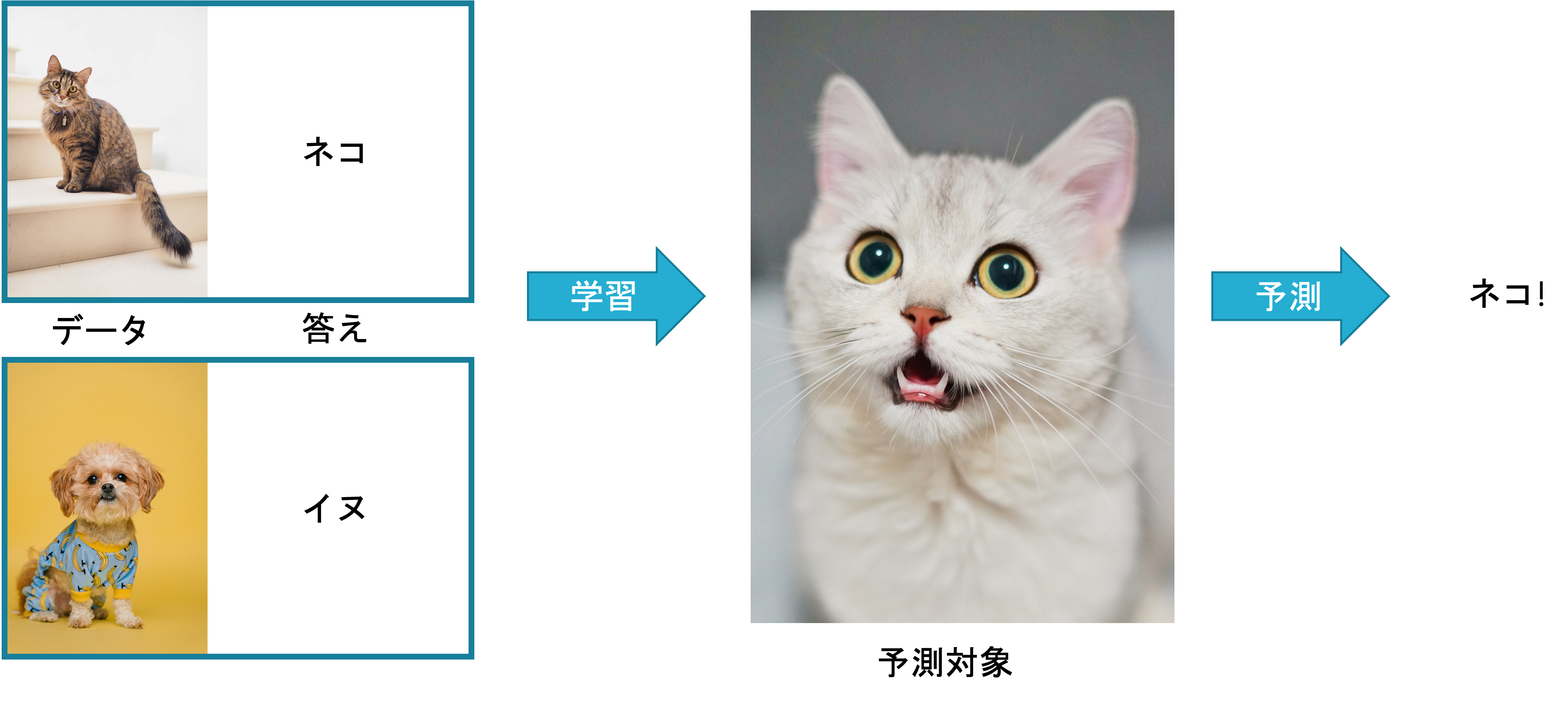 教師あり学習のイメージ